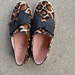 Kate Spade Animal Print Flats with Black Bow